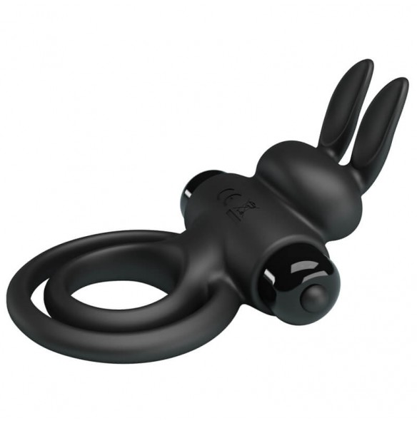 PRETTY LOVE - Male Delay Vibrating Rabbit Cock Ring (Battery - Black) PRETTY LOVE - Male Delay Vibrating Rabbit Cock Ring (Battery - Black)